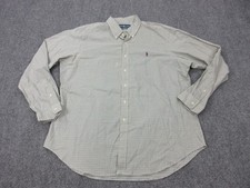 VTG Ralph Lauren Shirt Mens 2XL White Check Long Sleeve Button Down Classic Fit