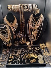 Stunning Gold Tone Costume Jewelry Lot. All Wearable. 90 Pcs. Lot 175