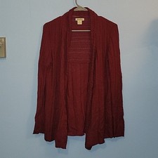 Lucky Brand Deep Red Open-Front Cardigan