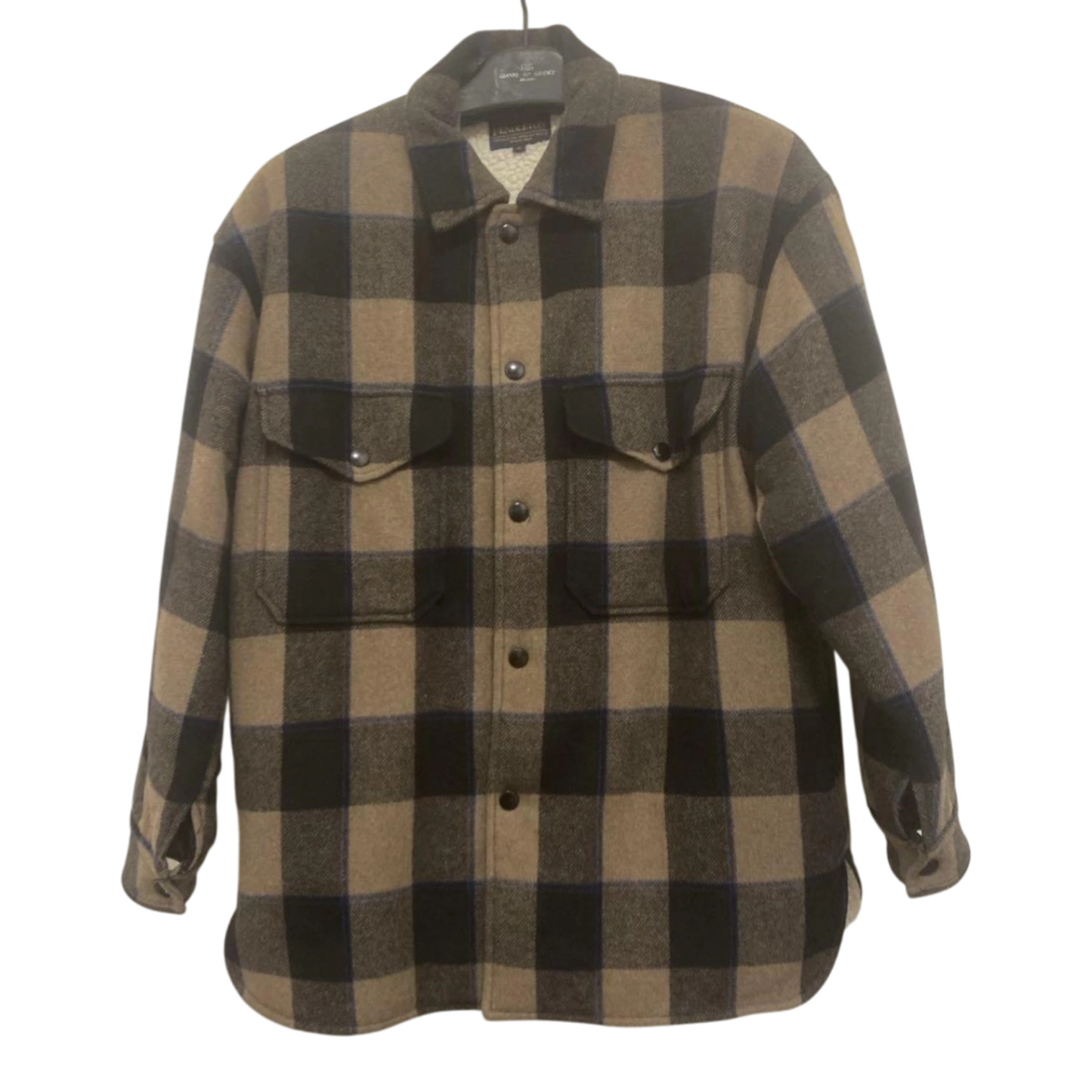Pendleton Wool Check Pattern CPO Jacket Beige/Bla… - image 1