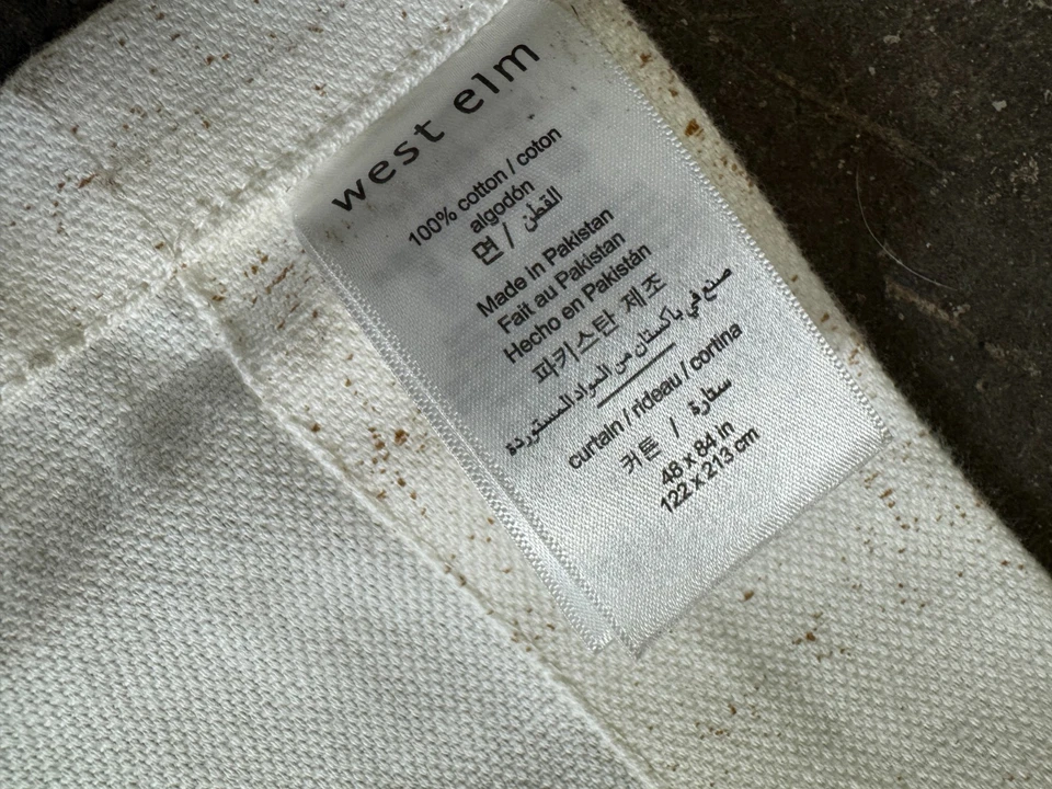 West Elm Echo Print Gold Dust Drape Panel 48" X 84" 100% Cotton - Image 3 of 4