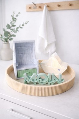 Strandkorb Deko Tablett Moin Bad Dekoration Nordic Scandi Style Home beleuchtet 