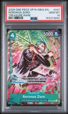 Bandai 2026 One Piece CCG OP13-037 Roronoa Zoro Treasure Rare Foil PSA 10