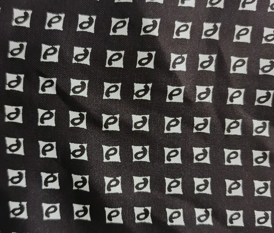 BUFANDA CABALLERO ITALIA VINTAGE AUTÉNTICO ARTE GEOMÉTRICO MARRÓN SEDA LARGA DOBLE CORBATA HOMBRE Foto 3 de 4