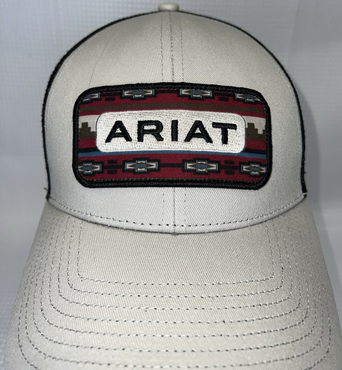Ariat Gray Baseball Cap Snapback Embroidered Mesh… - image 2