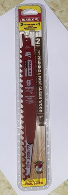 #ad Diablo DS0903CPP 9” 3 TPI Carbide Teeth Recip. Saw Blades Clean Wood 2 Blades $11.70