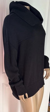 VARLEY Cowl Neck Oversized Sweatshirt Side Zip Women's Size S Black
