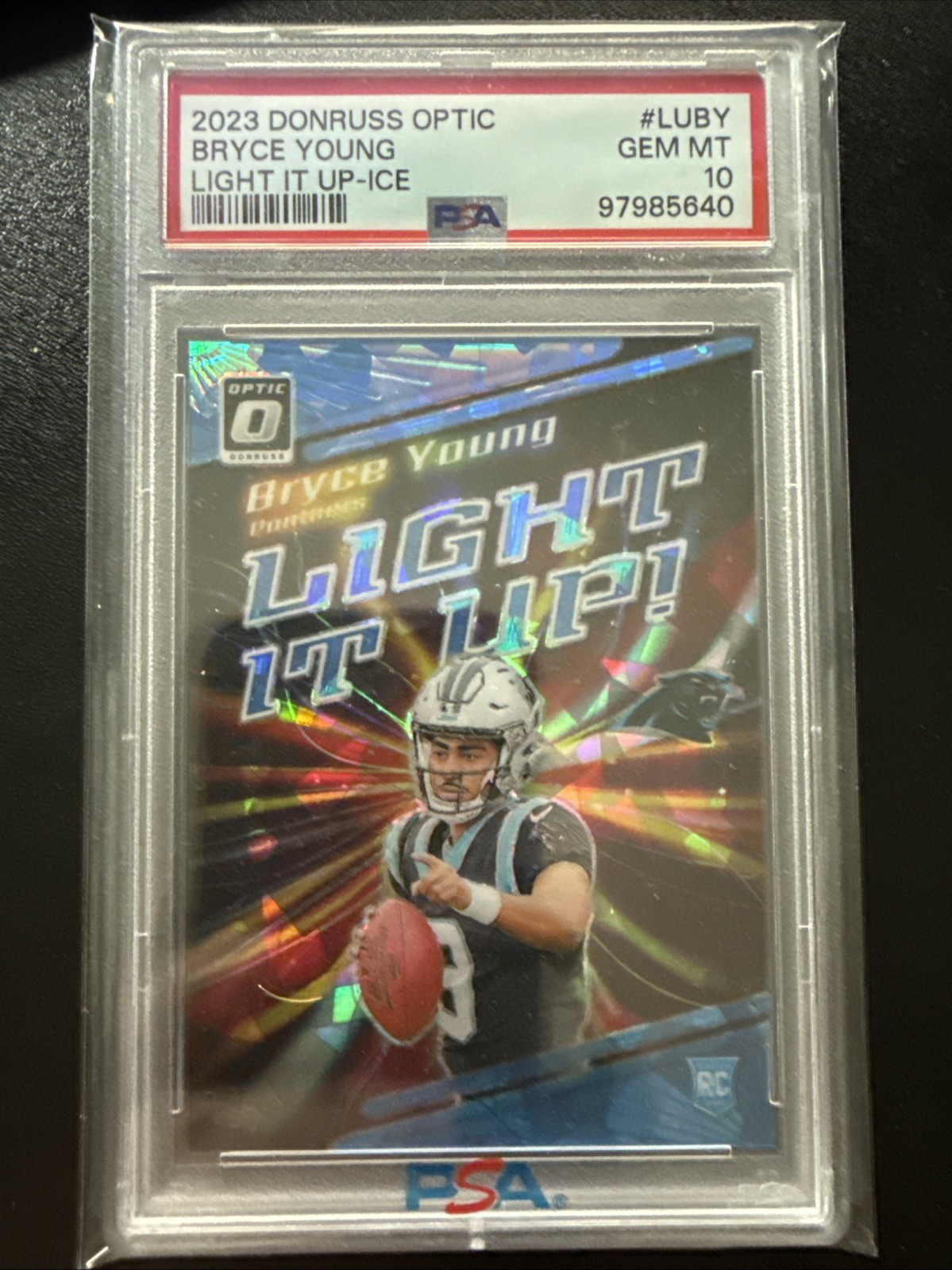 Bryce Young Panini Donruss Optic Light It Up #LUBY Ice