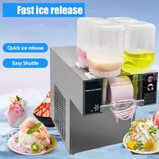 4 Barrels Snowflake Ice Machine Electric Snow Cone Maker Air Cooling System 750W