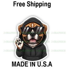 Boxer Cool Dog Peeker Peeking Vinyl Decal Sticker Funny Pet A