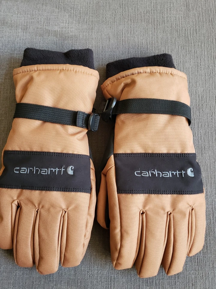 Guantes de invierno Carhartt impermeables aislados tejidos puño talla mediana para hombre marrón negro Foto 4 de 4