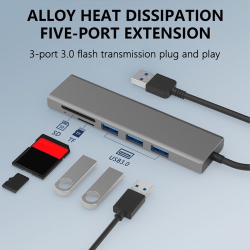 Aluminum USB 3.0 Hub with 4 port Easy Carry for Efficient Device connection - Picture 3 of 8