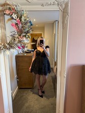 Stunning Sherri Hill prom dress. Black lace & tulle. Size 8
