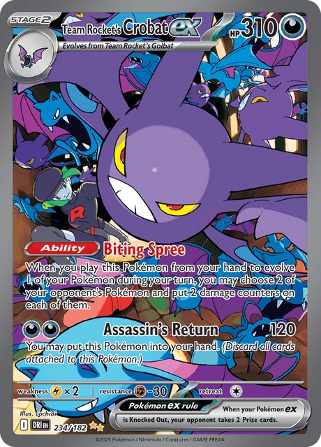 Pokémon TCG Team Rocket's Crobat ex 234/182 Ultra Rare Destined
