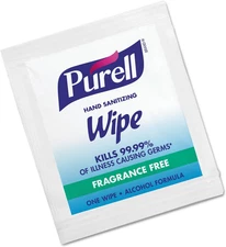 Premoistened Sanitizing Hand Wipes,Fragrance Free, 100/Box