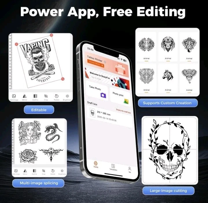 Tragbare Drucker kabellos für Reisen, Bluetooth Thermo Klein Drucker Zuhause. 40 - Bild 4 von 4