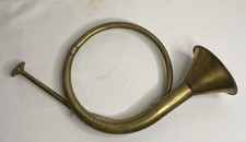 Vintage Brass French Hunting Horn Wall Decor Unpolished India