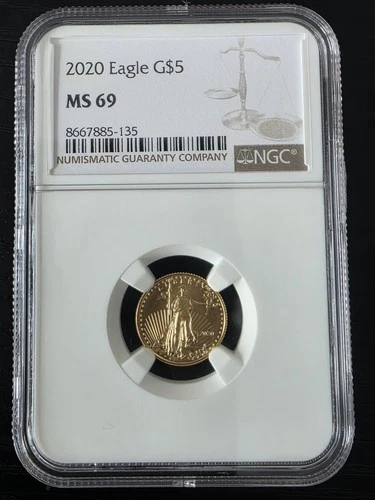 2020 Canada G$5 Bald Eagle NGC MS69 1/10 Ounce Gold Coin