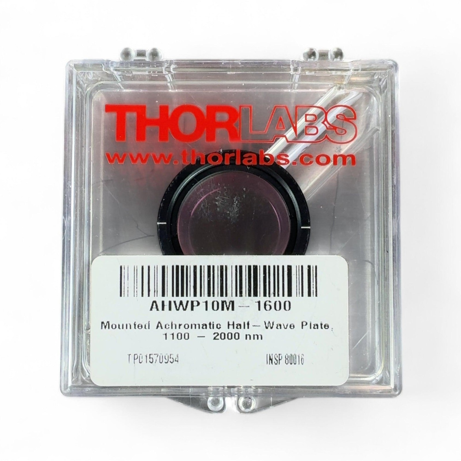 Thorlab AHWP10M-1600 Mounted Achromatic Half-Wave Plate 1100-2000nm NEW Open Box