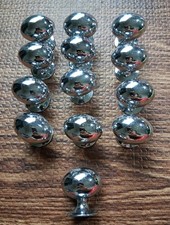 Polished Oval Chrome Cabinet Knobs Set Of 13