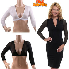 Women Mesh Sheer Crop Top Long Sleeve T-Shirt Tops See Through Blouse"