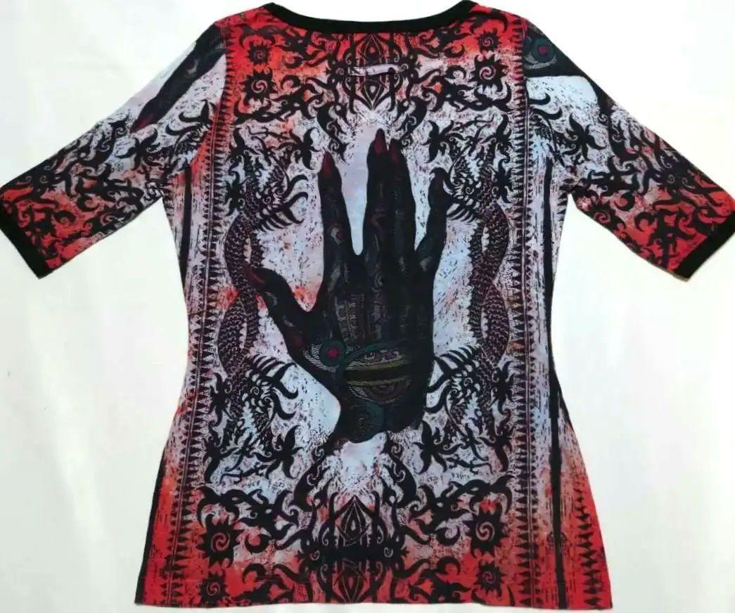 Jean Paul Gaultier Women's Devil Hand Pattern Short Sleeve T-shirt