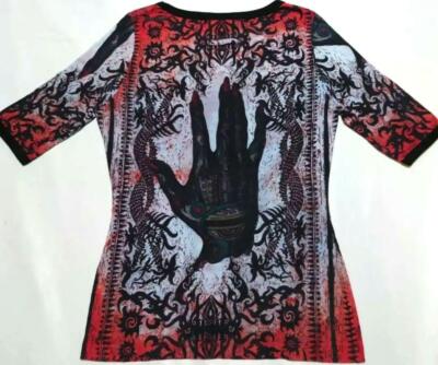Jean Paul Gaultier Women's Devil Hand Pattern Short Sleeve T-shirt