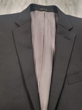 38R Men's Calvin Klein Blazer Black Micro Stripe Wool Sport Coat
