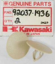 2 pc Genuine NOS Genuine Kawasaki Plastic Beige Tan Clamp Parts OEM 92037-1936