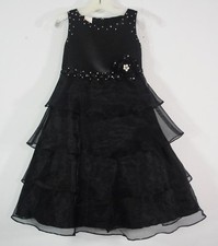Black Formal Tiered Satin Organza Pageant Dress KID K.I.D. Collection Girls 4