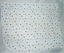 KOALA BABY white paw print receiving blanket blue brown tan brown cotton flannel