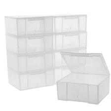 12 Storage Square Clear Container For Crafts Beads Small Items Organizer 2 in sq
