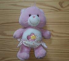 PELUCHE ROSE  BISOUNOURS BEBE COUCHE COEUR ETOILE CAREBEARS 25cm  2005