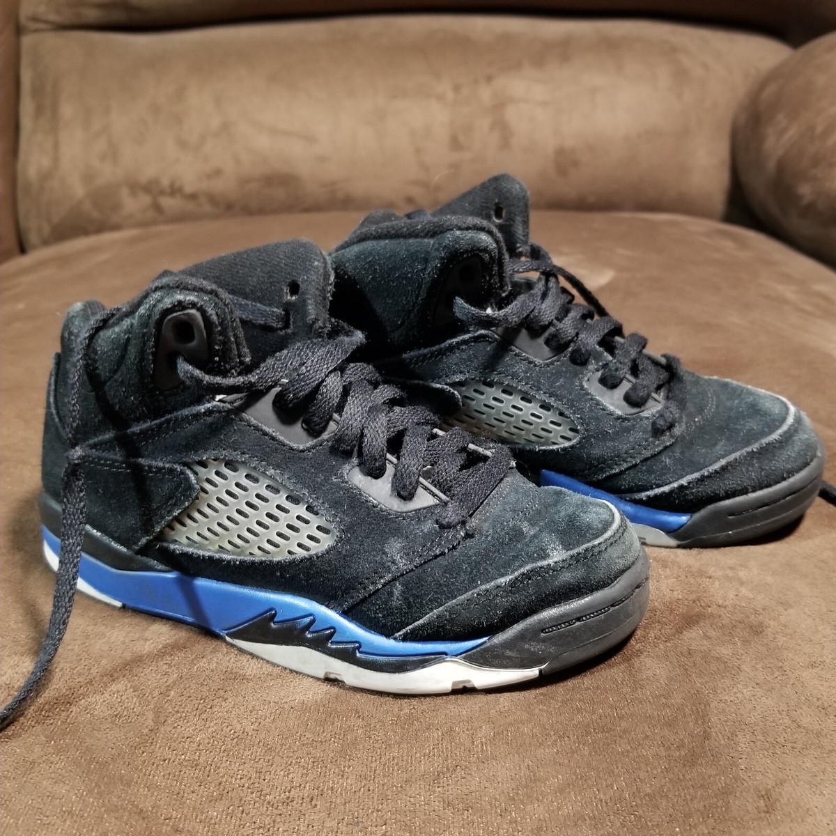 Nike Air Jordan 5 Retro Black Racer Blue 440889-004 Size 12C | eBay