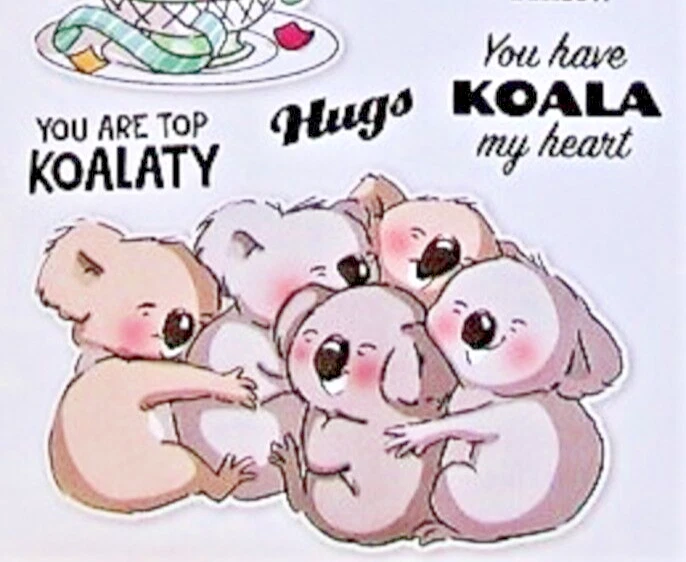 Juego de estampillas acrílicas transparentes Koalas Art Impressions Koala Bear 5386 ¡NUEVO! Foto 3 de 4