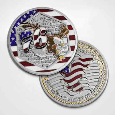 1776 FLAG EAGLE WE THE PEOPLE  1.75''  CHALLENGE COIN