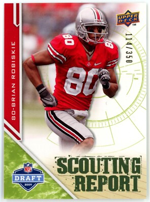 2009 Upper Deck Draft Edition Scouting Report Green Brian Robiskie 114/350 #216
