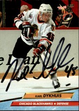 Karl Dykhuis Signed Auto 1992-93 Fleer Ultra Card Chicago Blackhawks