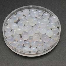 50pcs Natural White Agate Stone Half Drilled Hole Beads 8mm Round Ball DIY