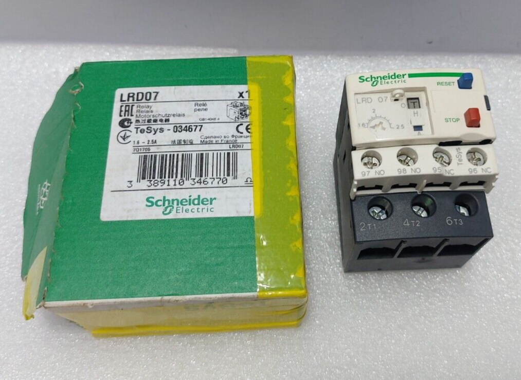 Relais électrique SCHNEIDER ELECTRIC LRD07 (réf. 034677) - Neuf Avec Emballage - Fabriqué En France