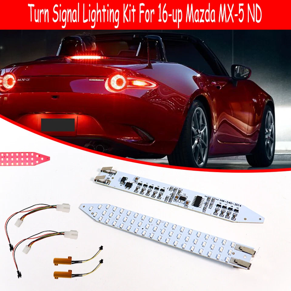 Juego de luces intermitentes laterales secuenciales LED rojas completas para Mazda MX-5 ND 2016-up Foto 2 de 4