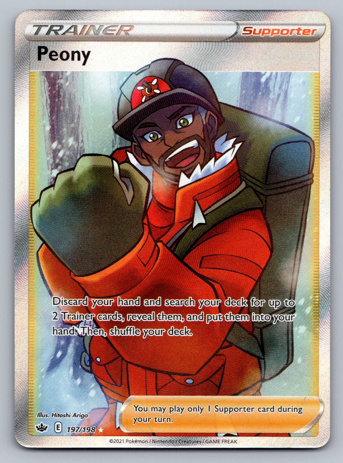 Peony Pokemon Chilling Reign 197/198 Full Art Ultra Rare NM
