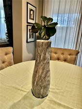 Vintage White and Gray 16” Inch Tall Marble Vase from Taiwan (Chinese Imported)