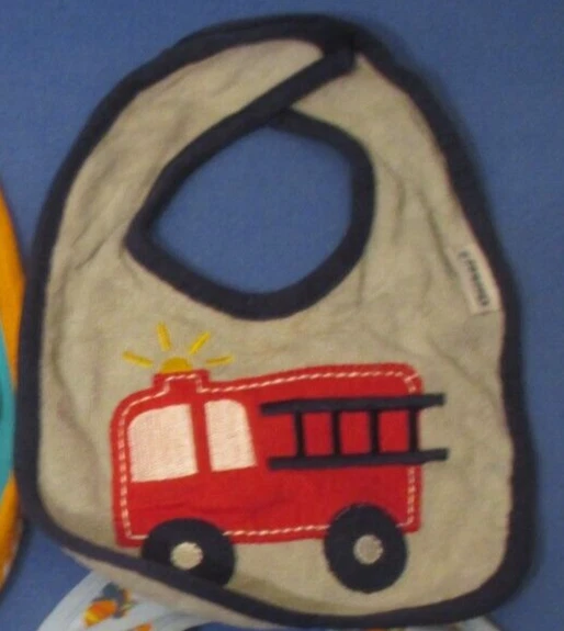 5 Boy BABY BIBs  ( Sports, Fire truck, BLUE &  2 Socks Green Frog $ 1.00 Each VG - Image 4 of 4