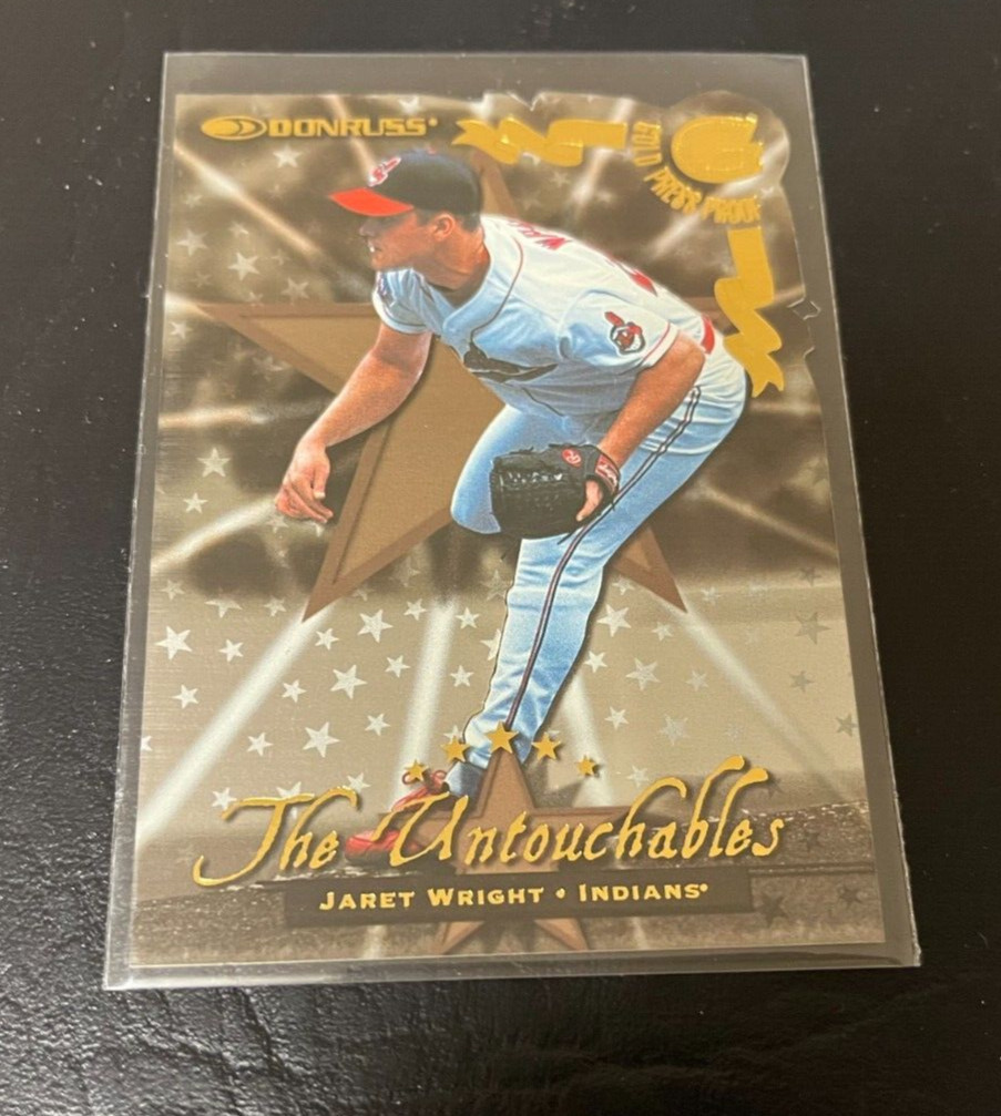 JARET WRIGHT 1998 DONRUSS GOLD PRESS PROOF INSERT #385 INDIANS ULTRA RARE /500