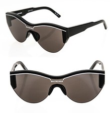 BALENCIAGA SKI 0004 Black Shield Mask Fashion Sunglasses BB0004S Unisex 001