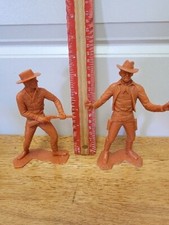 2-Vintage Louis Marx Co. 1960 s Cowboys Plastic Figurines