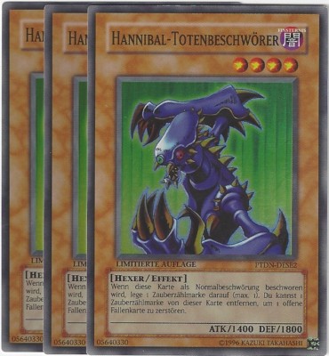 Yu Gi Oh! 6 Hannibal-Totenbeschwörer PTDN-DESE2 Limitierte Auflage Foil 3Karten 