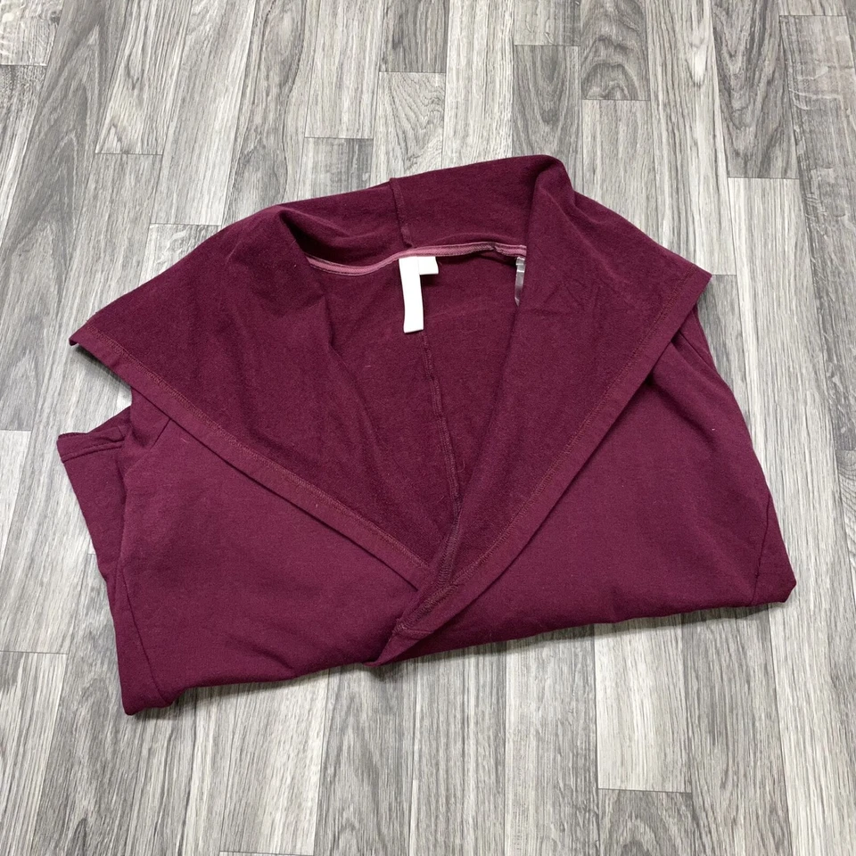 Cárdigan tejido suéter para mujer talla L VERDE TEA estilo abierto manga larga borgoña Foto 4 de 4