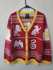 Wizarding World Harry Potter Hogwarts Adult Large Buttondown Holiday Sweater New